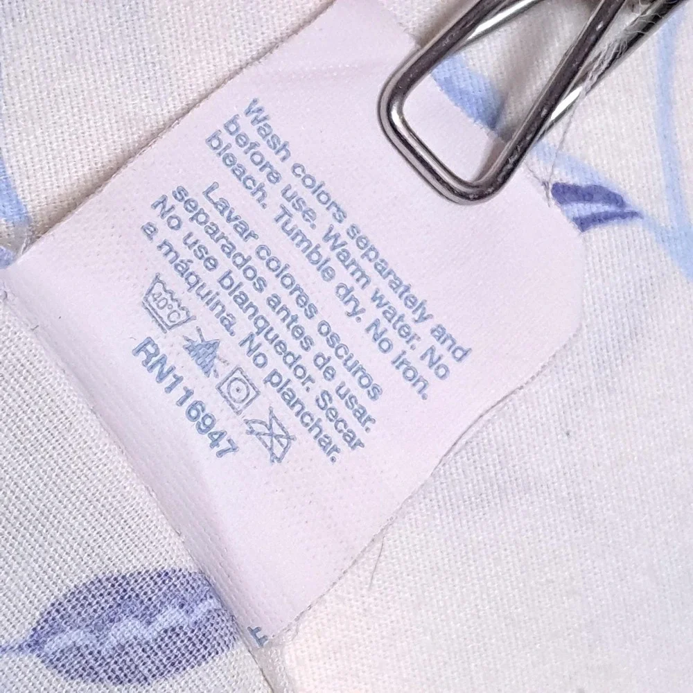 Vintage‎ Floral Flat Bed Sheet Twin Blue White Vintage Toile Cottagecore Fabric